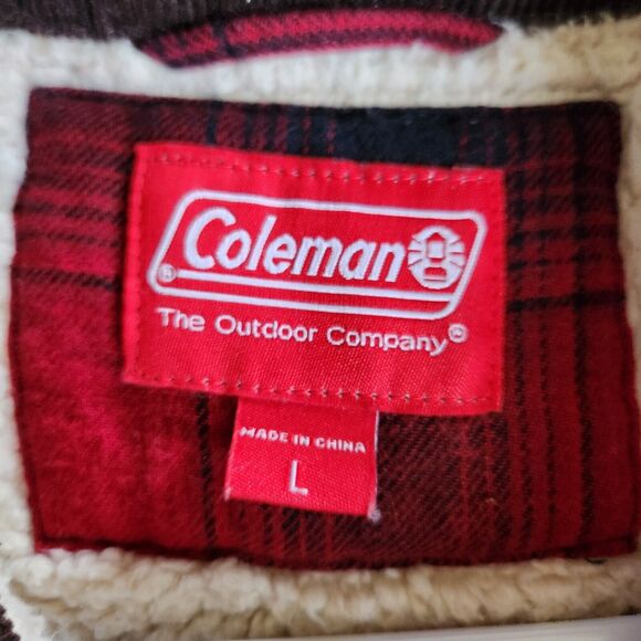 L Coleman Shacket Heritage Plaid Sherpa Fleece Chore Barn Jacket Coat Corduroy - Picture 4 of 11